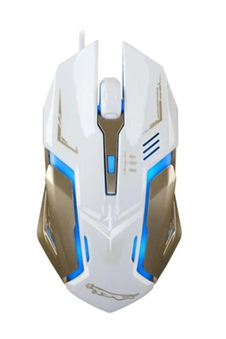 Işıklı Optik Oyuncu Faresi - Gaming Mouse Beyaz M2 Rgb