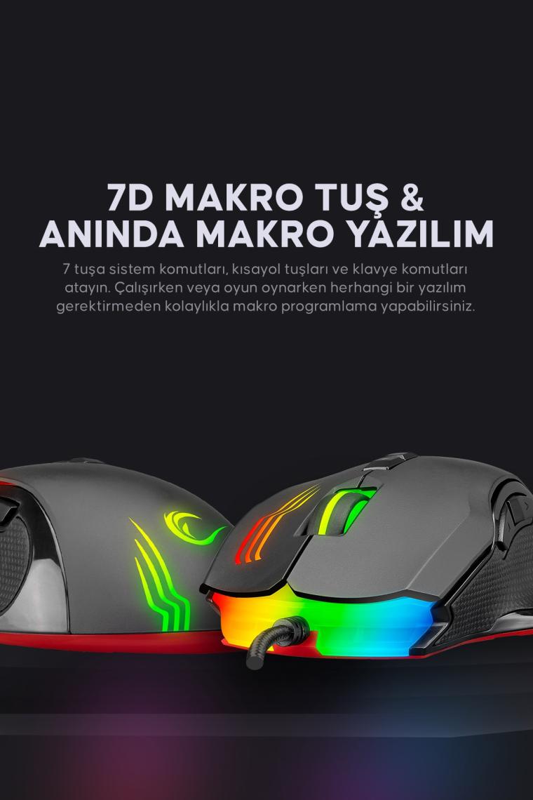 Smx-g38 Claw 7d Makro Tuşlu 7200dpi Rgb Ledli Drag Click Pro Gaming Oyuncu Mouse