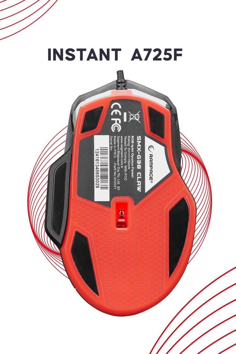 Smx-g38 Claw 7d Makro Tuşlu 7200dpi Rgb Ledli Drag Click Pro Gaming Oyuncu Mouse