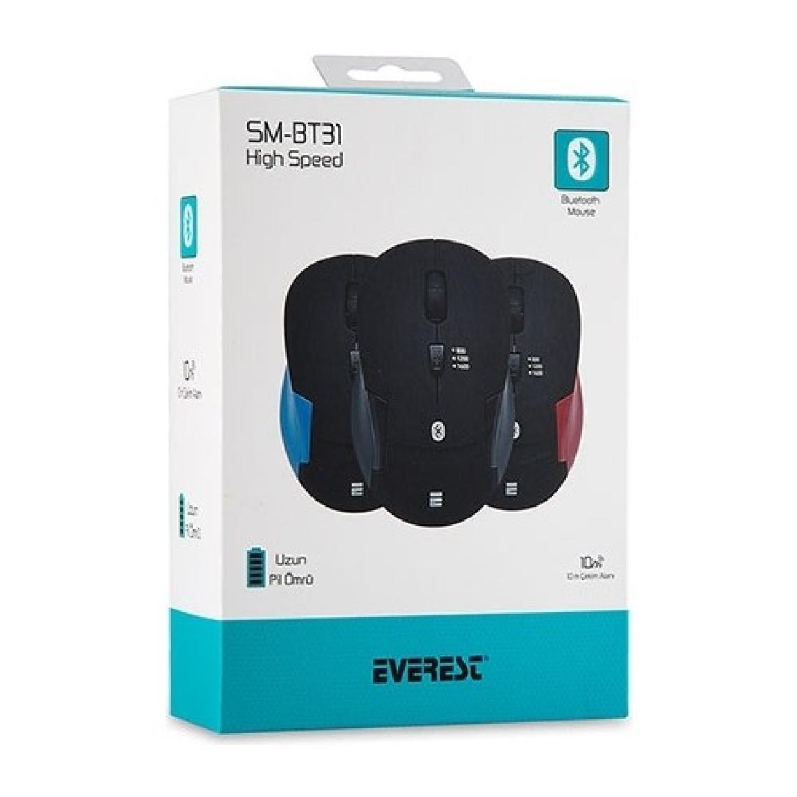 Everest SM-BT31 Kırmızı Bluetooth Kablosuz Mouse