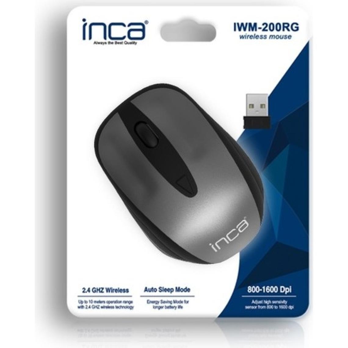 Inca IWM-200R-G Track Red Sensör Gri Kablosuz Ergonomik Nano Alıcılı Mouse