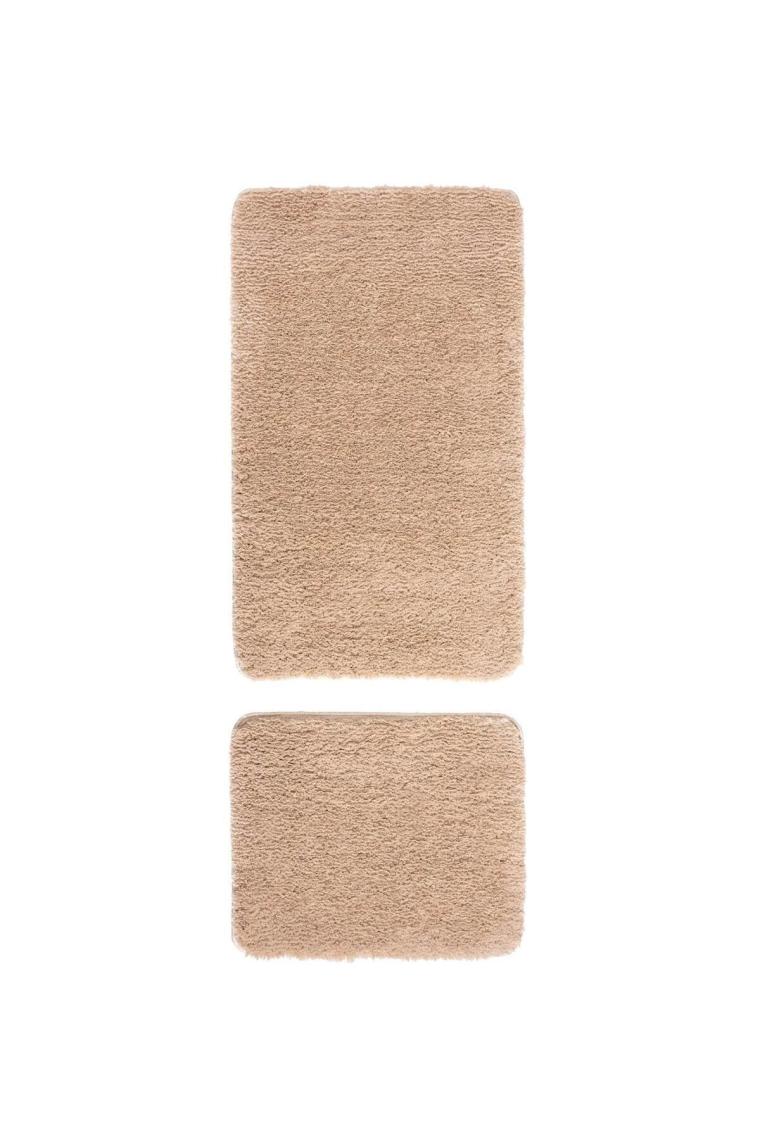 Segura Peluş Bej Kaydırmaz Taban 2li Banyo Paspası 60 X 100 - 50 X 60