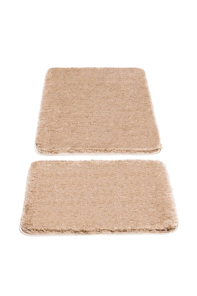 Segura Peluş Bej Kaydırmaz Taban 2li Banyo Paspası 60 X 100 - 50 X 60