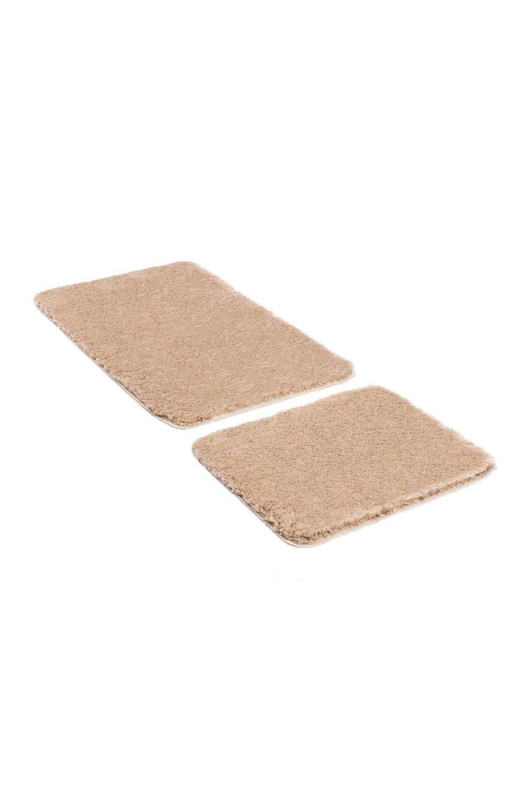 Segura Peluş Bej Kaydırmaz Taban 2li Banyo Paspası 60 X 100 - 50 X 60