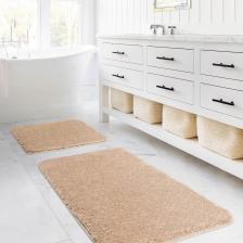 Segura Peluş Bej Kaydırmaz Taban 2li Banyo Paspası 60 X 100 - 50 X 60