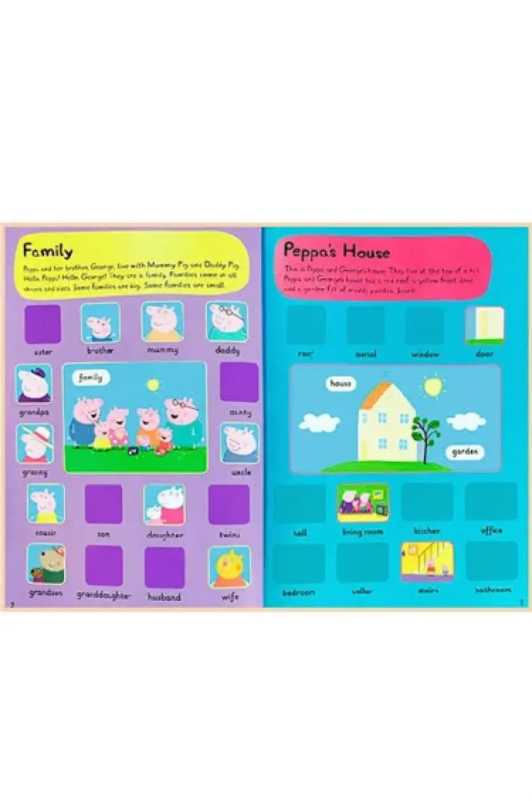 Ladybird Peppa Pig 1000 İlk Kelime Çıkartma Kitabı – İngilizce, Normal Boy, Ciltsiz, Neville Astley