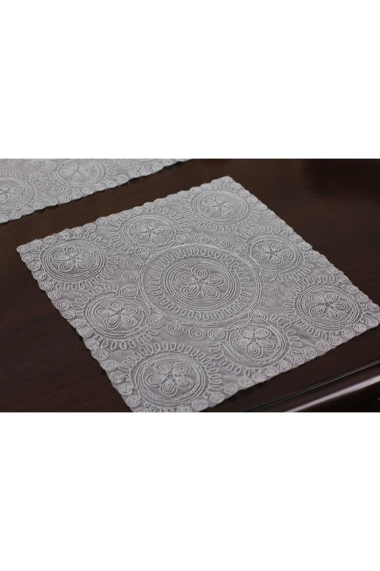 Amerikan Servis Supla Ve Runner Seti 6 Kişilik Set Victoria Gri 7 Parça