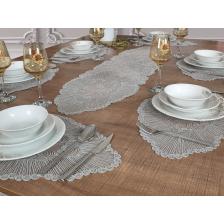 Amerikan Servis Supla Ve Runner Seti 6 Kişilik Set Venice Gri 7 Parça