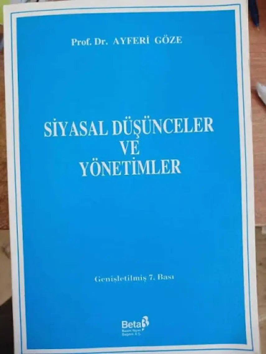 Siyasal Düşünceler ve Yönetimler - Ayferi Göze