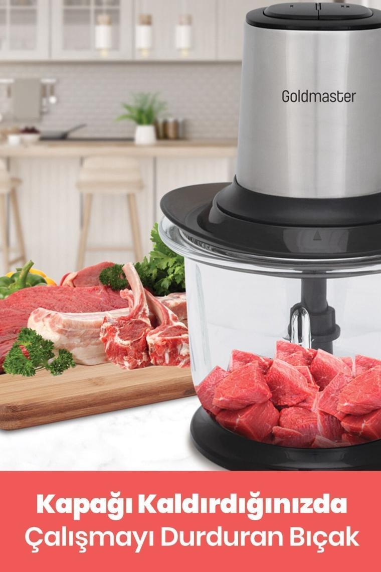 Prochopper 1.5 Lt Büyük Cam Hazneli 2 Kademe Ayarlı 4 Bıçaklı Inox Rondo Doğrayıcı Gm7277