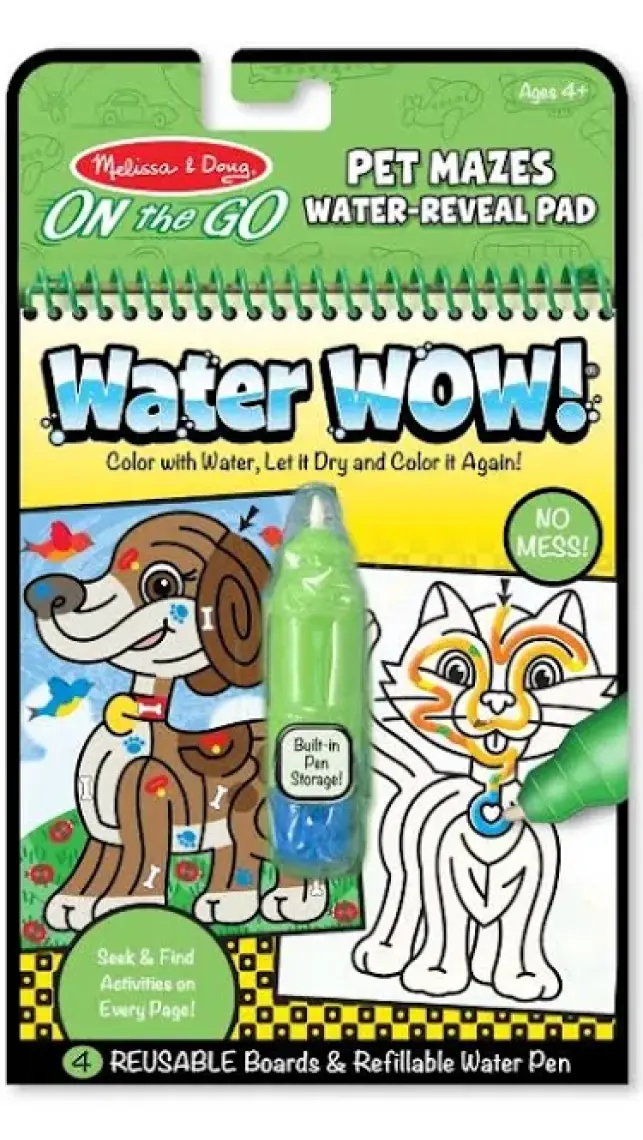 Melissa & Doug Water Wow Su İle Boyama Kitabı  Evcil Hayvanlar Bulmaca
