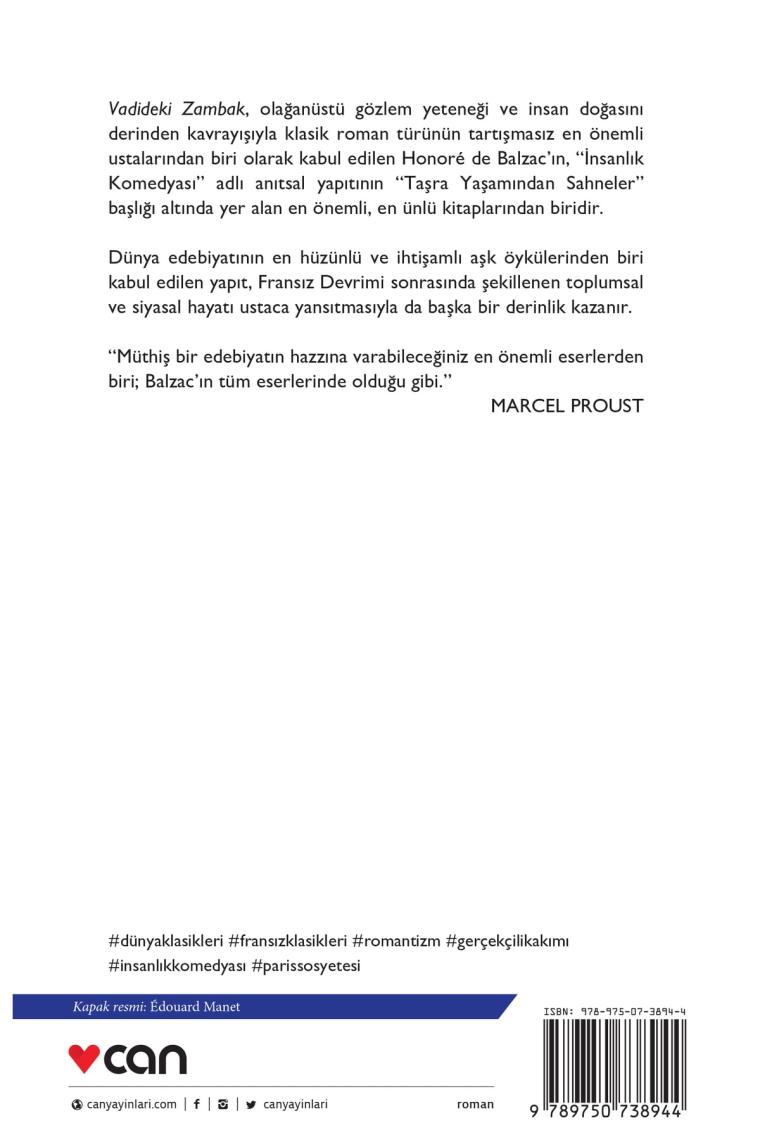 Vadideki Zambak - Honore de Balzac Can Yayınları