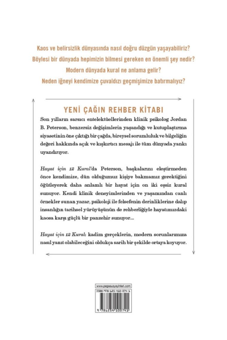 Hayat Için 12 Kural: Kaosa Panzehir -Jordan B. Peterson