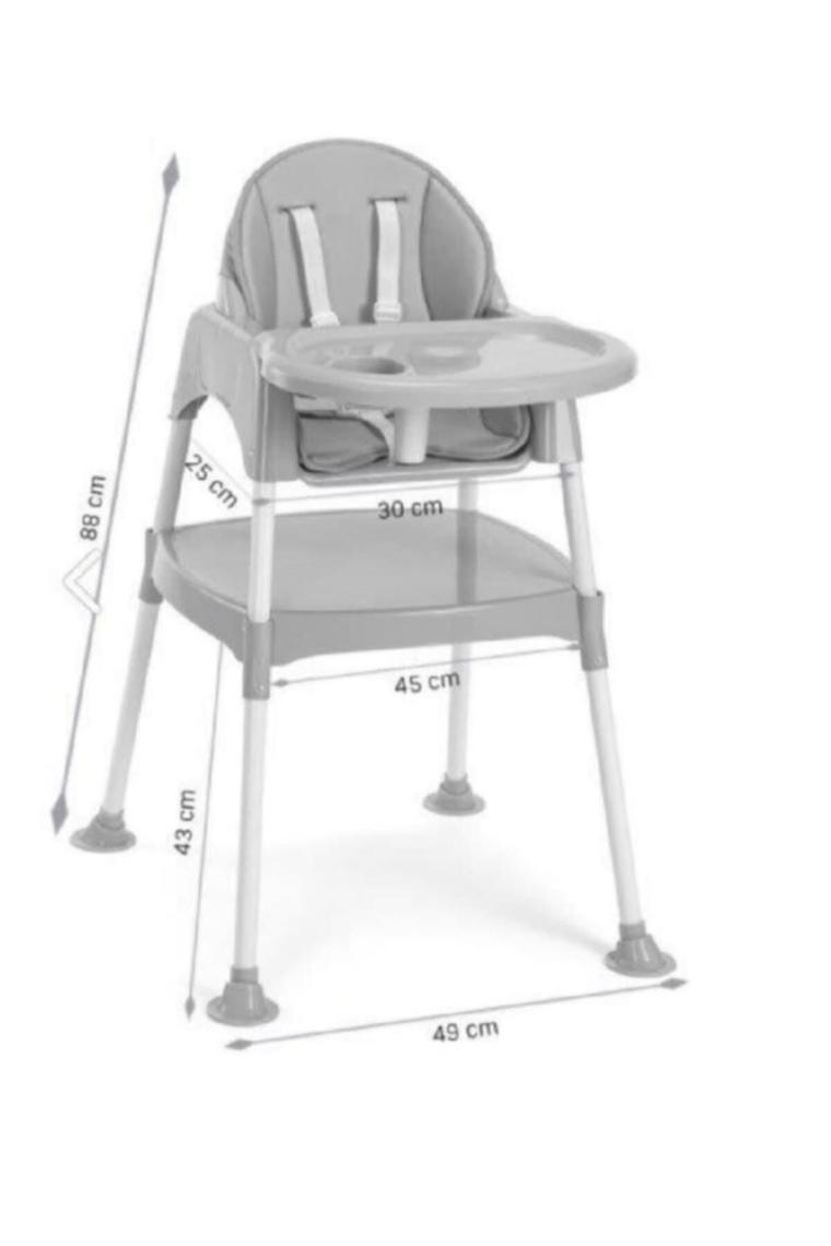 & Mama Star Çalışma Masalı Pedli Mama Sandalyesi Gri 3 In 1
