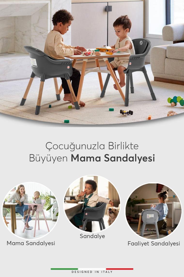 Misto 4in1 Bebek Mama Sandalyesi ve Mama Oturağı İç Pedli Mavi