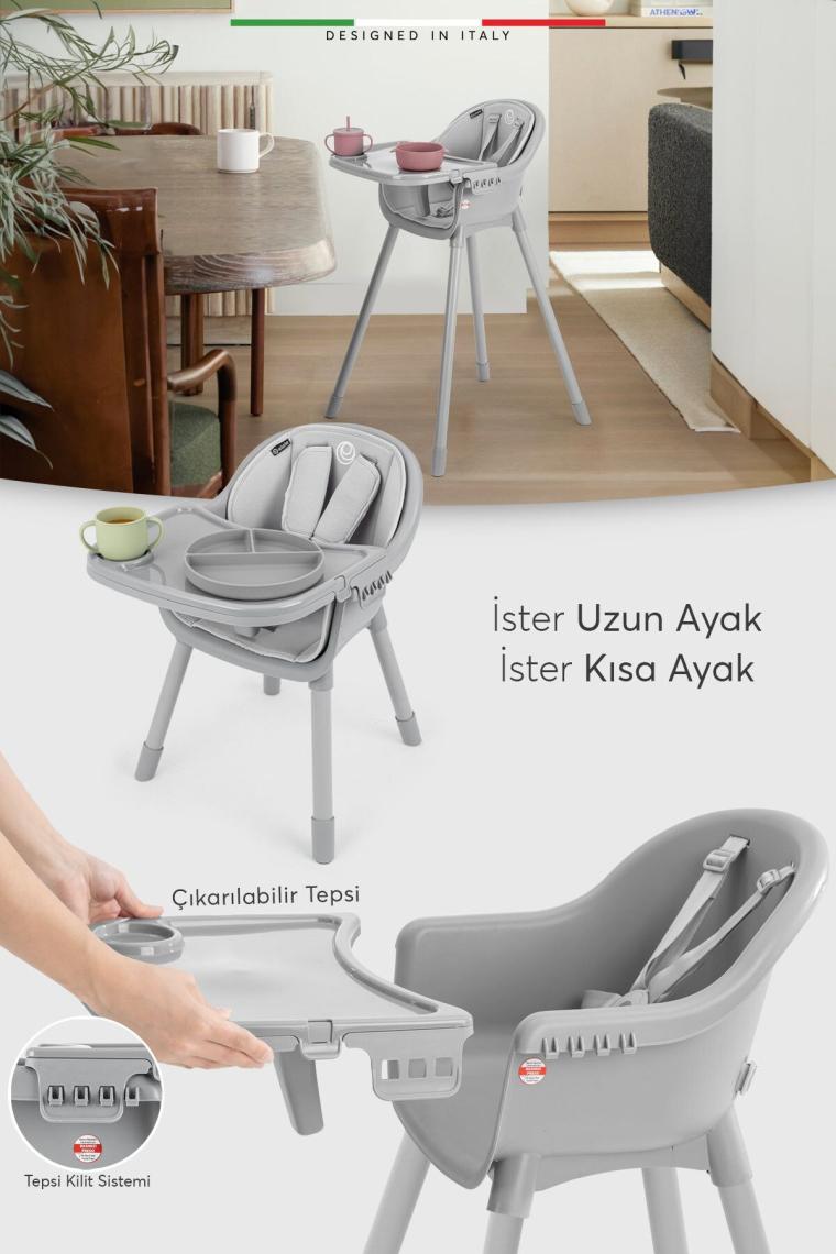 Misto 4in1 Bebek Mama Sandalyesi ve Mama Oturağı İç Pedli Mavi