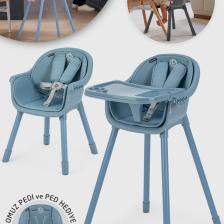 Misto 4in1 Bebek Mama Sandalyesi ve Mama Oturağı İç Pedli Mavi
