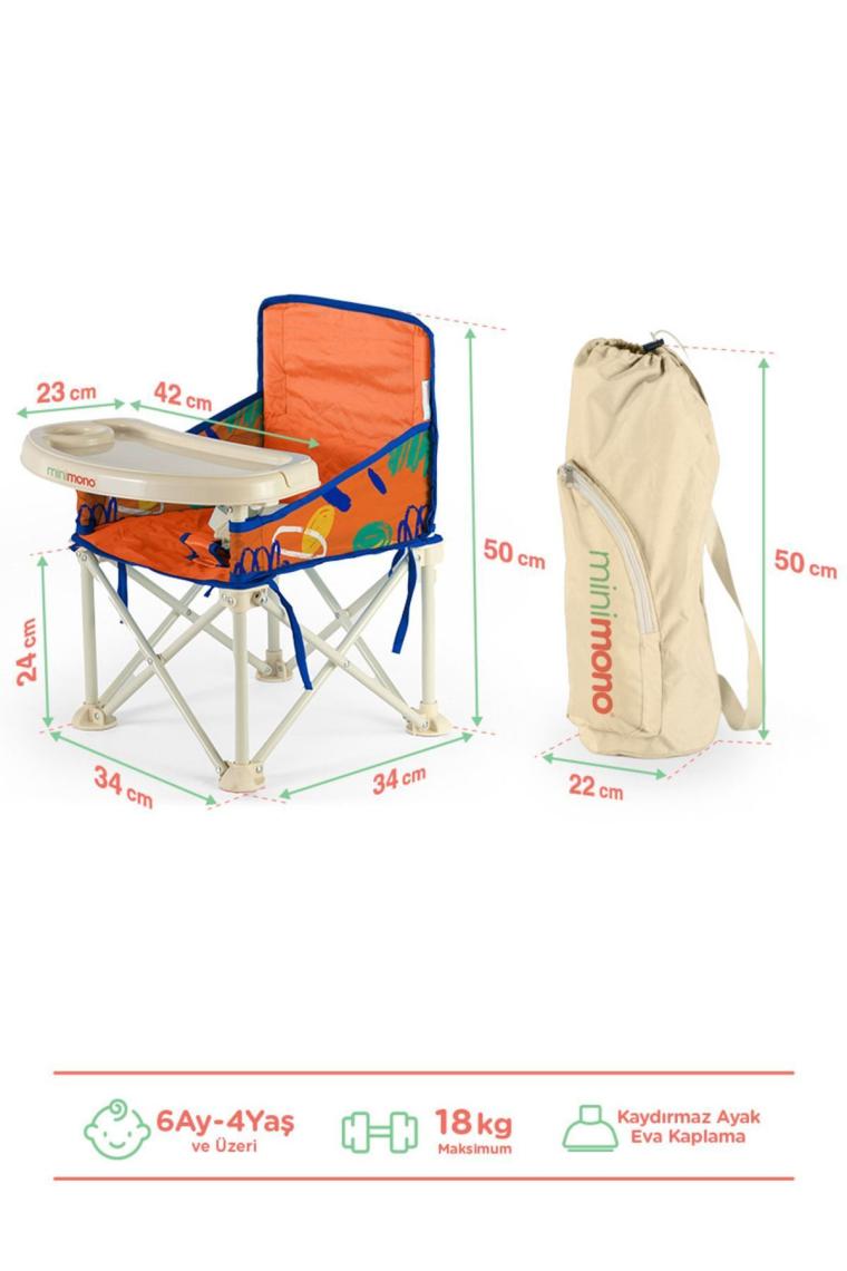 Minimono Plus Portatif Katlanır Mama Sandalyesi Sarı