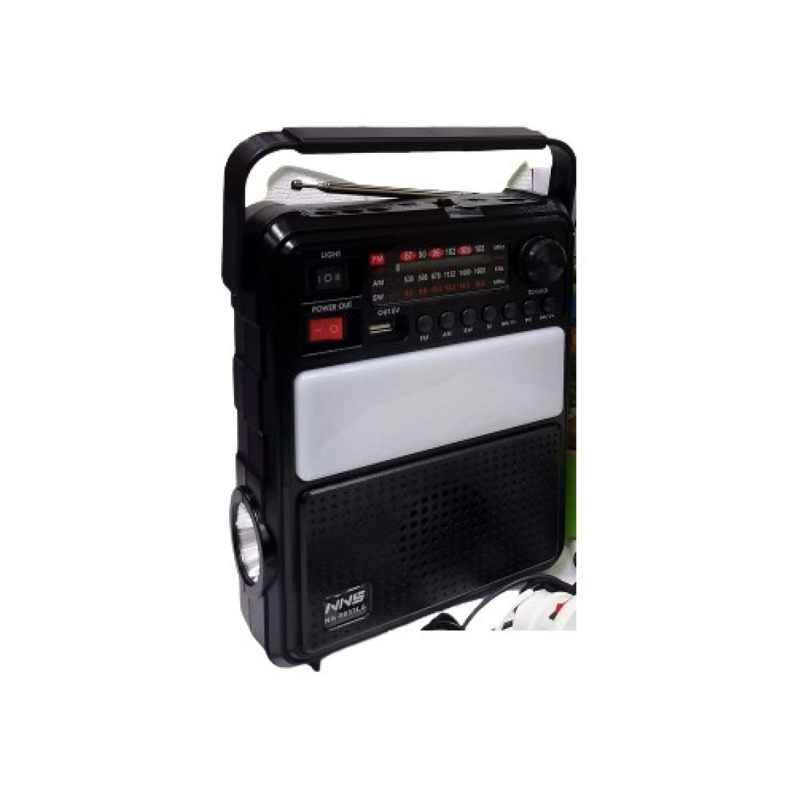 Nns NS-8033LS Çok Amaçlı Güneş Enerjili Radyo, Işıldak, Bluetooth, Hoparlör