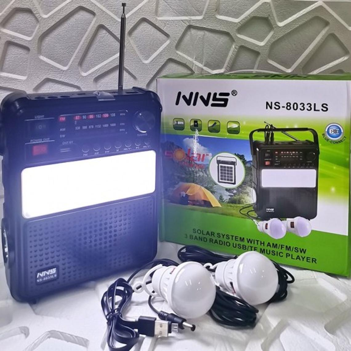 Nns NS-8033LS Çok Amaçlı Güneş Enerjili Radyo, Işıldak, Bluetooth, Hoparlör
