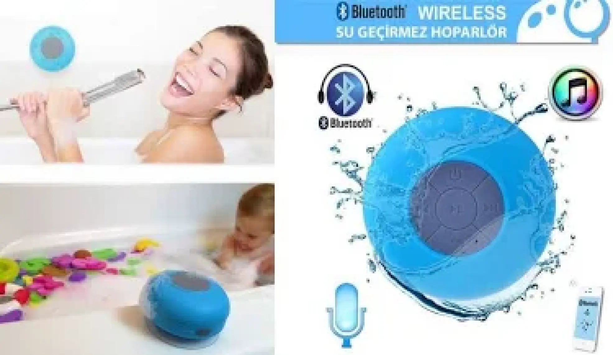 Diwu Su Geçirmez Mini Bluetooth Duş Hoparlörü (Yeşil)