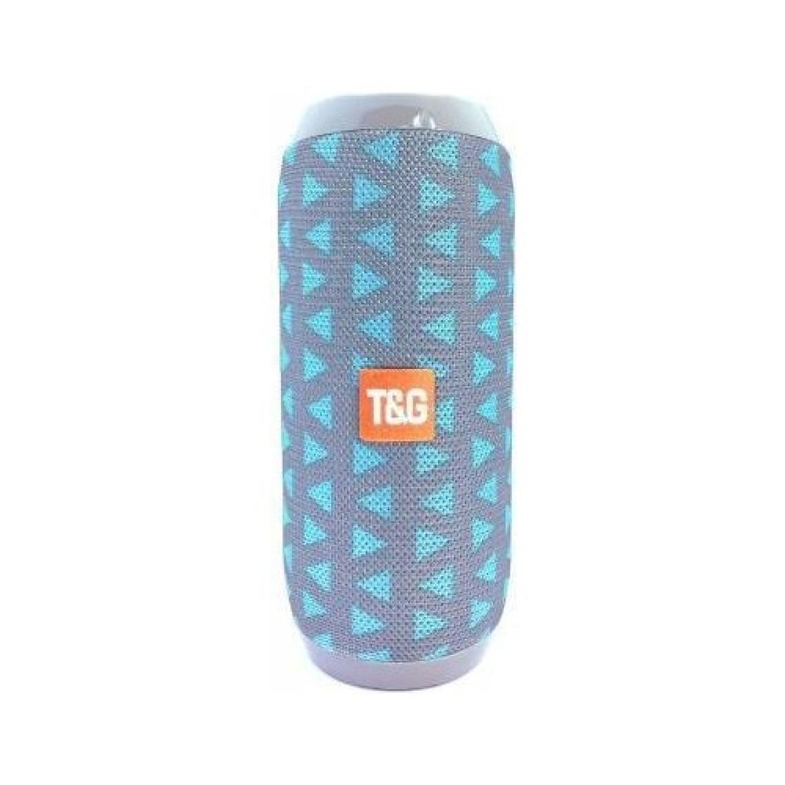 T&G TG117 Silindir Su Geçirmez Bluetooth Hoparlör Fm Radyo Açık Mavi Üçgen