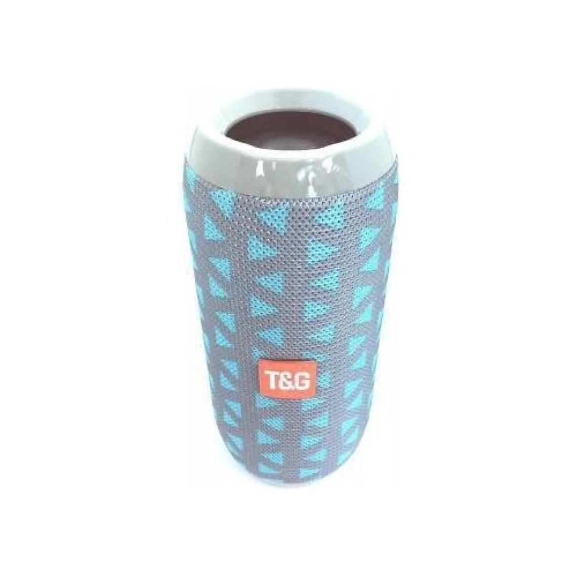 T&G TG117 Silindir Su Geçirmez Bluetooth Hoparlör Fm Radyo Açık Mavi Üçgen