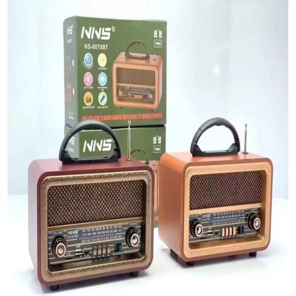 Nns NS-8070BT Taşınabilir Nostaljik Radyo Bluetooth Hoparlör USB