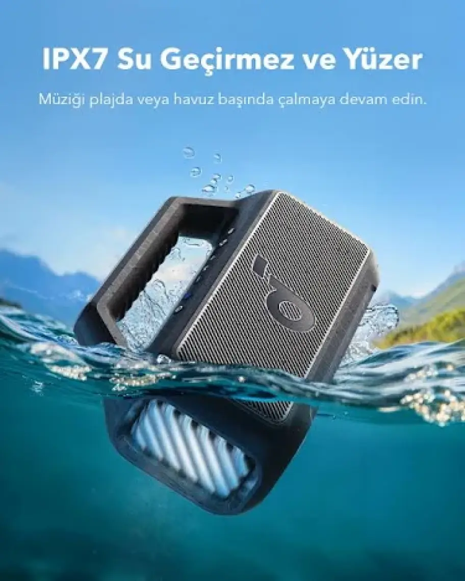 By Anker Boom 2 Bluetooth Hoparlör, 24 Saat Çalışma Süresi, 80W, Rgb, 2.1 Stereo, Ipx7, Bassup 2.0, Özelleştirilebilir Eq, Siyah