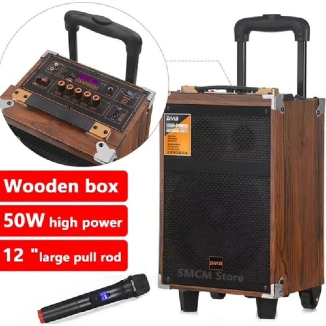 Blic B-Q12 Süper Bass Kumandalı Taşınabilir Kablosuz Mikrofonlu Bluetooth Hoparlör Karaoke Sistemi
