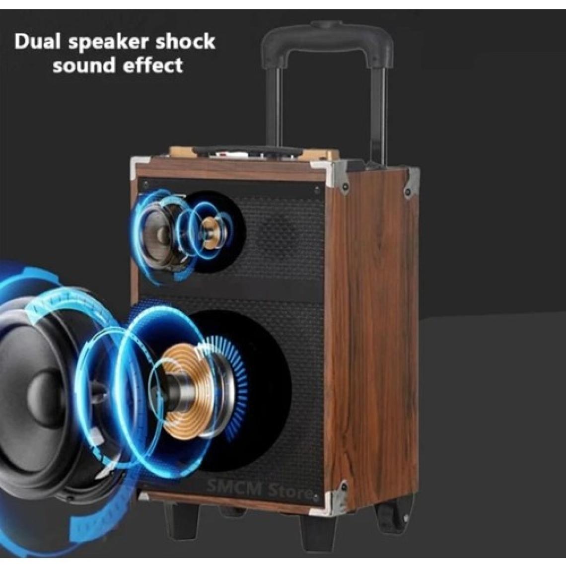 Blic B-Q12 Süper Bass Kumandalı Taşınabilir Kablosuz Mikrofonlu Bluetooth Hoparlör Karaoke Sistemi