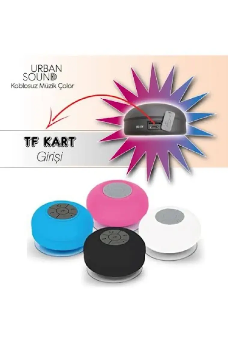Diwu Su Geçirmez Mini Bluetooth Duş Hoparlörü (Beyaz)