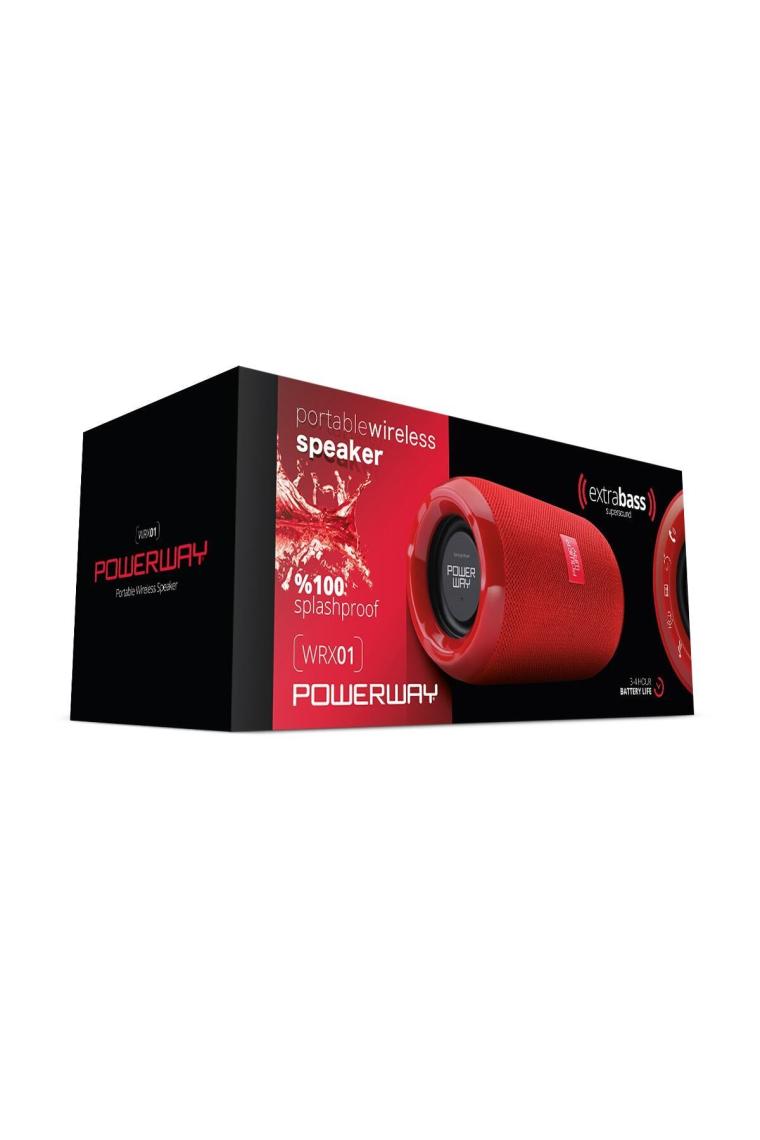 Powerway  WRX01 90 Db Sd Kart Aux USB Girişli Mavi Bluetooth Speaker Hoparlör Ses Bombası Fm Radyo
