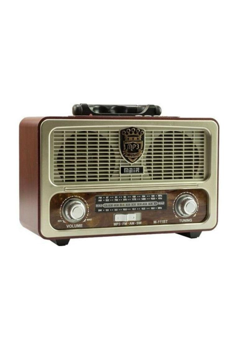 M-111bt Nostaljik Ahşap Retro Fm Radyo Usb Sd Bluetooth Fm