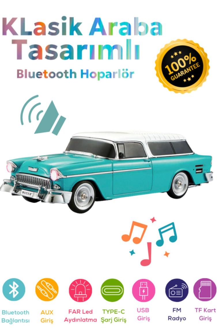 Ultratekno WS-1955BT Chevrolet Belair 1955 Model Bluetooth Hoparlör Fm Radyo USB Tf Aux Destekli Speaker