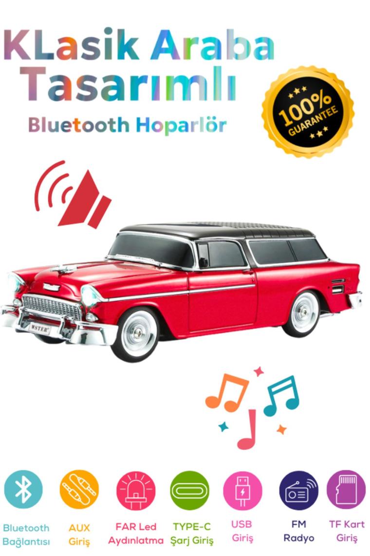 Ultratekno WS-1955BT Chevrolet Belair 1955 Model Bluetooth Hoparlör Fm Radyo USB Tf Aux Destekli Speaker