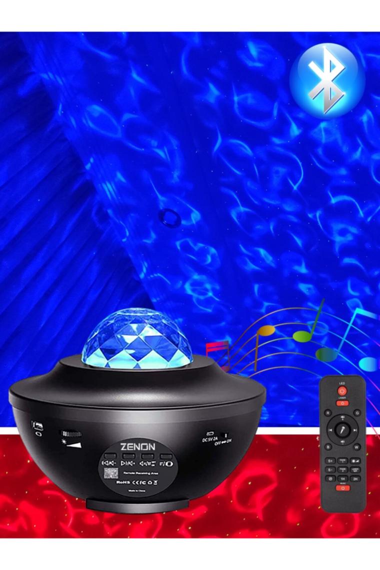 Zenon Starry Projektör Bluetooth Hoparlör+Sese Duyarlı Disko Topu+ USB Mp3 Çalar+Parti, Gece Lambası