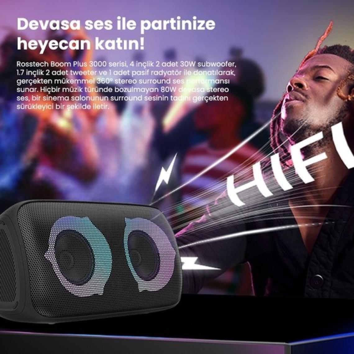Rosstech Soundparty Boom Plus 3000 Party Hoparlör