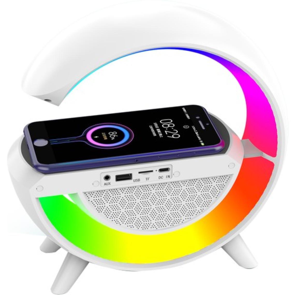 Mikado MD-G111 Rgb Işıklı Kablosuz Şarj Bluetooth Hoparlör Speaker 15 Watt Beyz 1800MAH Bt/tf/usb Wireless