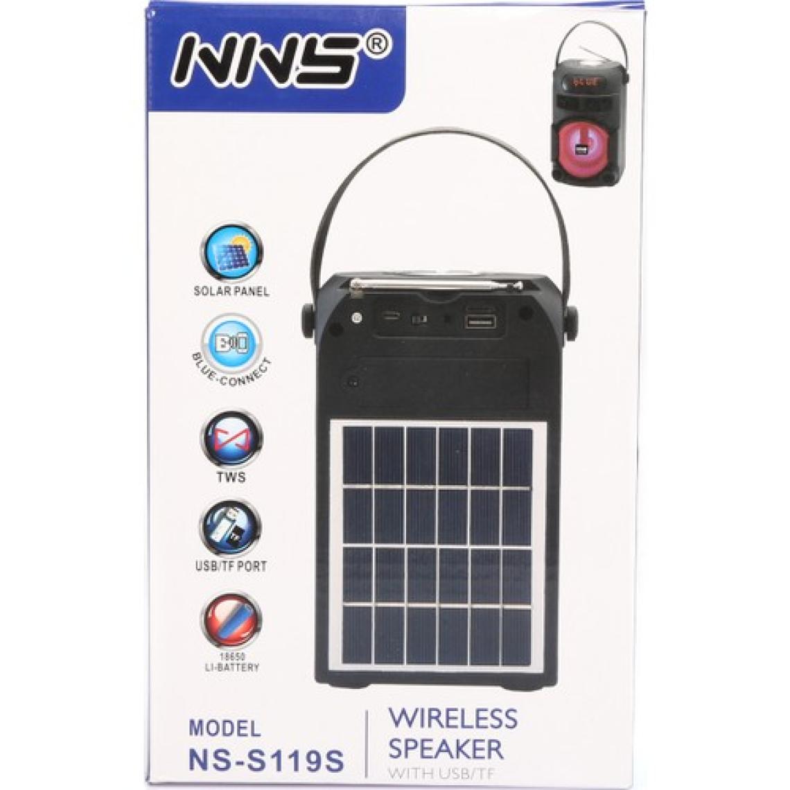 Nns Güneş Enerjili Radyo Taşınabilir Bluetooth Hoparlör Nns NS-S119S