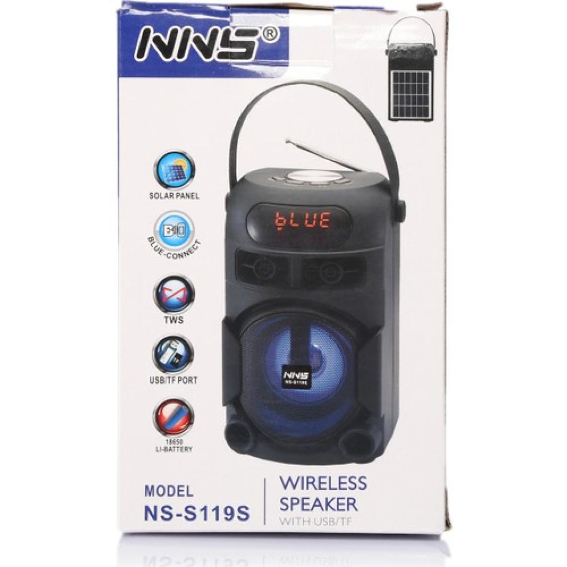Nns Güneş Enerjili Radyo Taşınabilir Bluetooth Hoparlör Nns NS-S119S