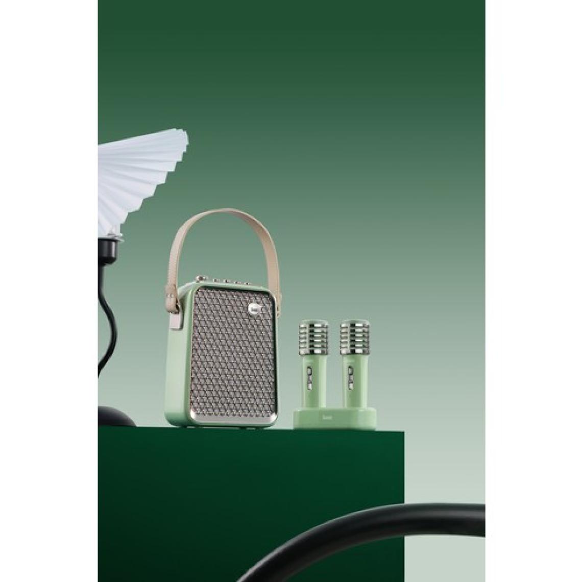 Divoom SongBird-HQ Yeşil Çift Karaoke Mikrofonlu 6 Ses Efektli 50 Watt Taşınabilir Bluetooth Hoparlör