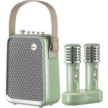 Divoom SongBird-HQ Yeşil Çift Karaoke Mikrofonlu 6 Ses Efektli 50 Watt Taşınabilir Bluetooth Hoparlör