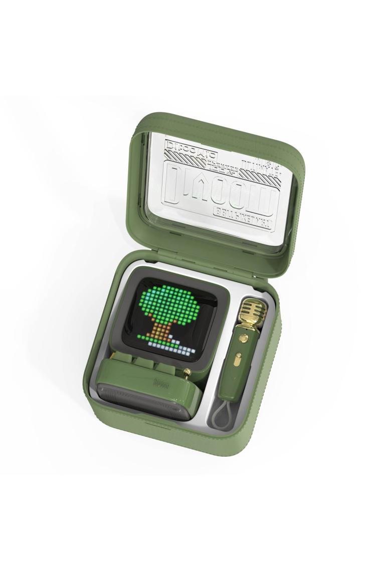 Divoom Ditoo-Mic Yeşil Karaoke Mikrofonlu Piksel LED Ekranlı Uygulama Kontrollü Akıllı Bluetooth Hoparlör