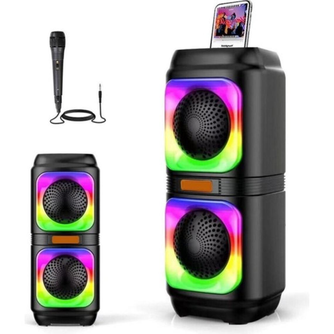 Blic Bls-48 Akıllı Taşınabilir Bluetooth Extra Bas Hoparlör Disko Işıklı Ses Sistemi Mikrofo