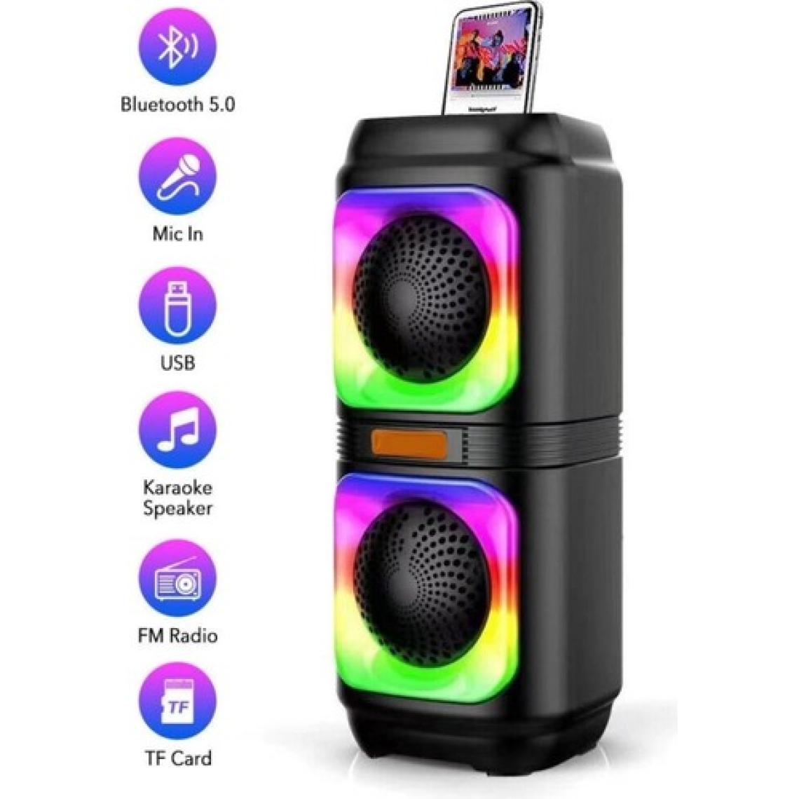 Blic Bls-48 Akıllı Taşınabilir Bluetooth Extra Bas Hoparlör Disko Işıklı Ses Sistemi Mikrofo