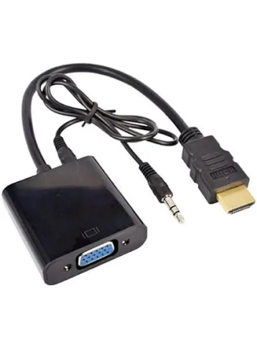 Store HDMI To VGA Ses Destekli Dönüştürücü Kablo Çevirici Adaptör 4488
