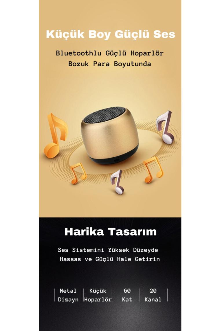 Yenitech Mini Bluetooth Siyah Hoparlör Taşınabilir Yüksek Sesli Şarjlı Hoparlör