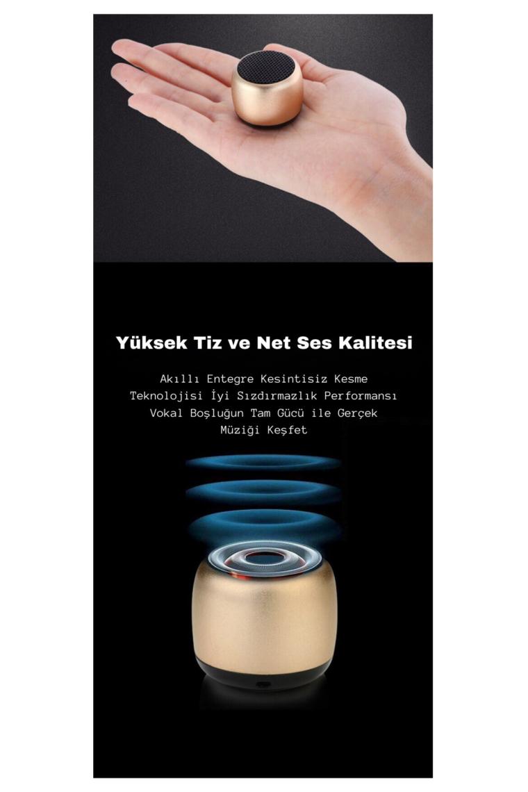Yenitech Mini Bluetooth Siyah Hoparlör Taşınabilir Yüksek Sesli Şarjlı Hoparlör
