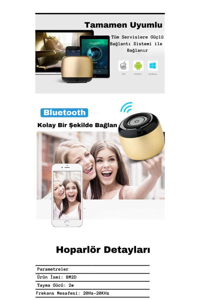 Yenitech Mini Bluetooth Siyah Hoparlör Taşınabilir Yüksek Sesli Şarjlı Hoparlör